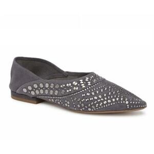 Cecelia New York Mojito Studded Suede Ballet Flats Size 7.5 Gray